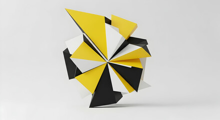 Aufkleber - Abstract Geometric Composition With Triangular Shapes And Contrasting Colors Concept