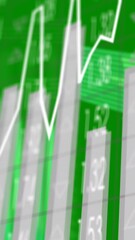 Poster - Animation of financial graphs and data on green background