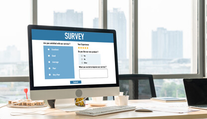 Poster - Online survey form for modish digital information collection on the internet network