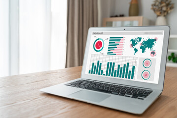 Poster - Business data dashboard provide modish business intelligence analytic for marketing strategy planning