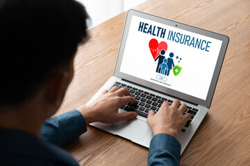 Fototapete - Health insurance web site modish registration system for easy form filling