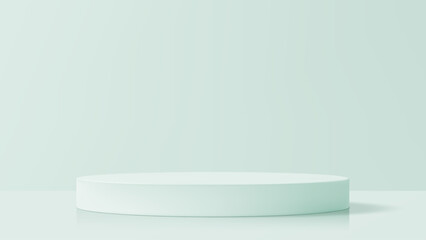 Poster - Empty circular stage platform. Product display podium. Minimalist 3D render background for exhibition and advertisement presentation.