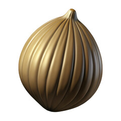 Fototapete - Golden onion 3d render isolated on transparent background