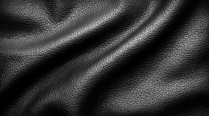 Poster - Detailed view reveals the intricate texture and patterns of black leather, highlighting its durability and premium quality under soft light.