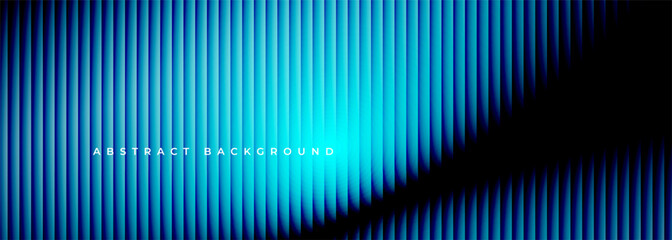 Wall Mural - black and blue glowing ribbed vector abstract background.