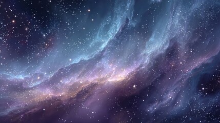 Wall Mural - a vibrant cosmic nebula filled with swirling colors and bright stars stretches across the deep expan