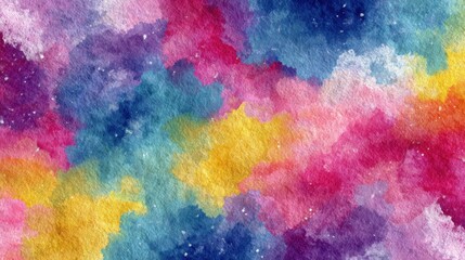 Poster - Rich colors blend seamlessly in an abstract watercolor painting, creating a lively and dynamic display. Hues of pink, blue, and yellow evoke a sense of whimsy and creativity.
