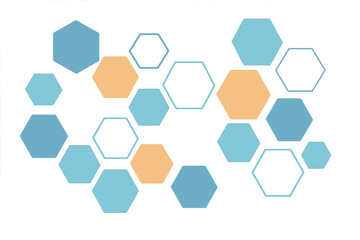 Fototapete - Vector illustration representing a medicine and science concept background made of abstract geometric hexagons