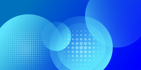 modern abstract blue background with transparent overlapping circles and halftone dot patterns, idea