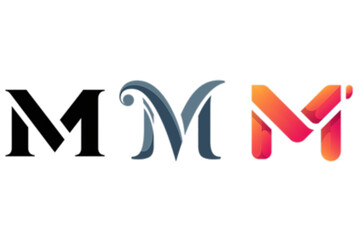 Poster - Three distinct M letter designs showcase varied style, perfect for creating a memorable brand mark or modern monogram.