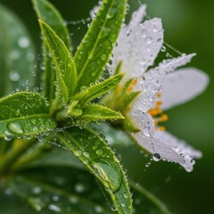 Poster - Droplets on flower petal.