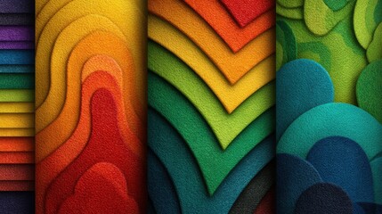 Poster - A colorful image of various shapes and sizes, including squares, triangles, and circles, with a mix of bright and dark colors. Concept of creativity and playfulness, as well as a sense of depth
