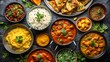 © Newly - A vibrant assortment of Indian dishes are beautifully arranged on a table