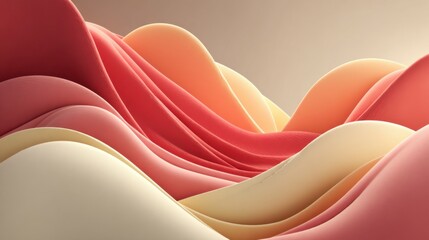 Poster - A colorful, abstract painting of a hillside with a pink and yellow color scheme. The painting is full of texture and he is a work of art