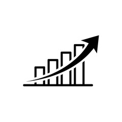 Poster - Ascending Bar Chart with Upward Arrow Illustrating Growth and Progress in Business or Financial Contexts