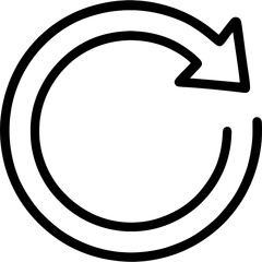 Poster - Circular arrow refresh symbol outline icon vector