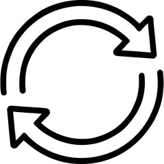 Poster - Circular arrow refresh symbol outline icon vector