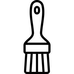 Poster - Basting brush outline icon vector