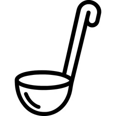 Poster - Ladle outline icon vector