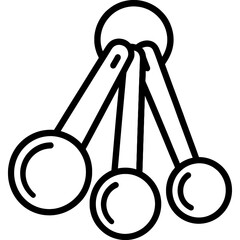 Poster - Measuring spoons on ring outline icon vector