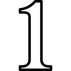 Poster - Number one (1) outline icon vector