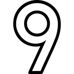 Poster - Number nine (9) outline icon vector