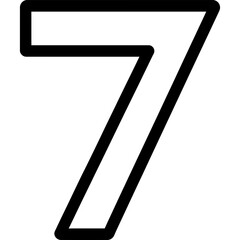 Poster - Number seven (7) outline icon vector