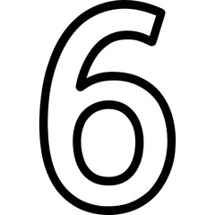 Poster - Number six (6) outline icon vector