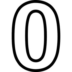 Poster - Number zero (0) outline icon vector