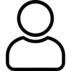 Poster - Single human figure silhouette outline icon vector