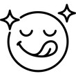 © mr_marcom - Happy tongue with pleasure indicators outline icon vector