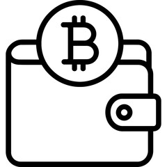 Poster - Cryptocurrency wallet outline icon vector
