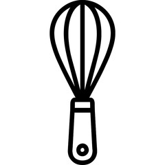 Poster - Whisk kitchen tool outline icon vector