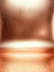 Poster - Abstract copper texture with gradient light background. Metal surface with warm tone reflection. Empty studio backdrop for product display.