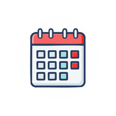 Poster - Calendar Icon Illustration with Marked Dates for Schedules and Events in a Planning Graphic