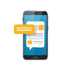 Poster - Smartphone Displaying Information And a Message Bubble for Communication in Digital Space