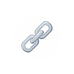 Poster - Silver Metal Chain Links Connection on White Circle Background Illustration