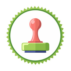 Poster - Rubber Stamp Illustration with Green Jagged Border for Approval Validation Confirmation