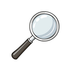 Poster - Magnifying Glass Search Tool Investigation Examining Exploring Discovery Detail Icon Vector Isolated on Black Background