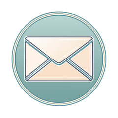 Poster - Envelope Icon in Circular Frame Pastel Colors Mail Message Communication Concept