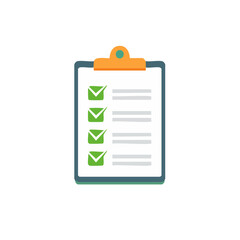 Poster - Clipboard with Checkmarks Representing Task Completion or Approval Process on Isolated Background