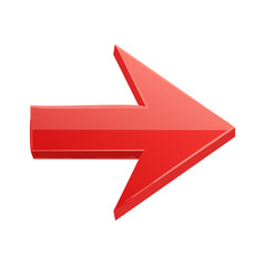 Poster - Red arrow pointing right for navigation or direction on a black background to indicate forward motion or choice