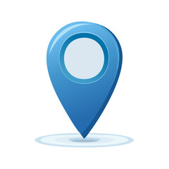 Poster - Stylized Blue Map Pointer Graphic Design for Navigation and Location Services on Black Backdrop