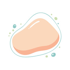 Poster - Abstract blob shape with outline and scattered dots in various shades. Isolated design element for backgrounds and graphic compositions