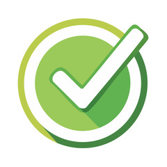 Poster - Green check mark icon with shadow effect. Represents validation, approval, success, task completion, confirmation, positivity, agreement