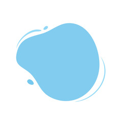 Poster - Abstract Light Blue Blob Shape with Fluid Edges on Black Backdrop for Modern Design Element or Infographic Placeholder