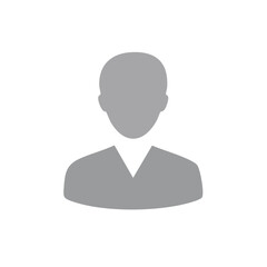Poster - Anonymous person silhouette in gray Minimalist professional avatar for website or application profiles and business concepts simple uniform