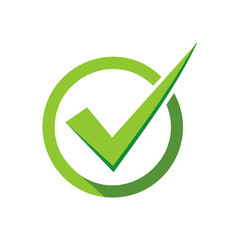 Poster - Green Check Mark Icon Symbol of Approval Correct Verification Completion on Black Background