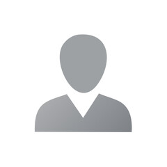 Poster - Simple Faceless Person Icon in Grey on Black Background Representing Anonymous User or Profile