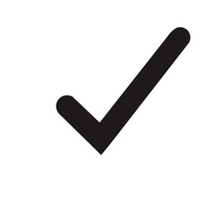 Poster - Dark check mark on black background representing approval validation or agreement confirmed